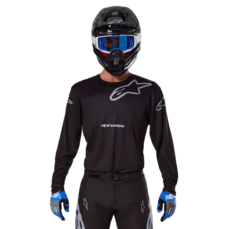 Maillot de motocross Alpinestars Racer Graphite noir et gris