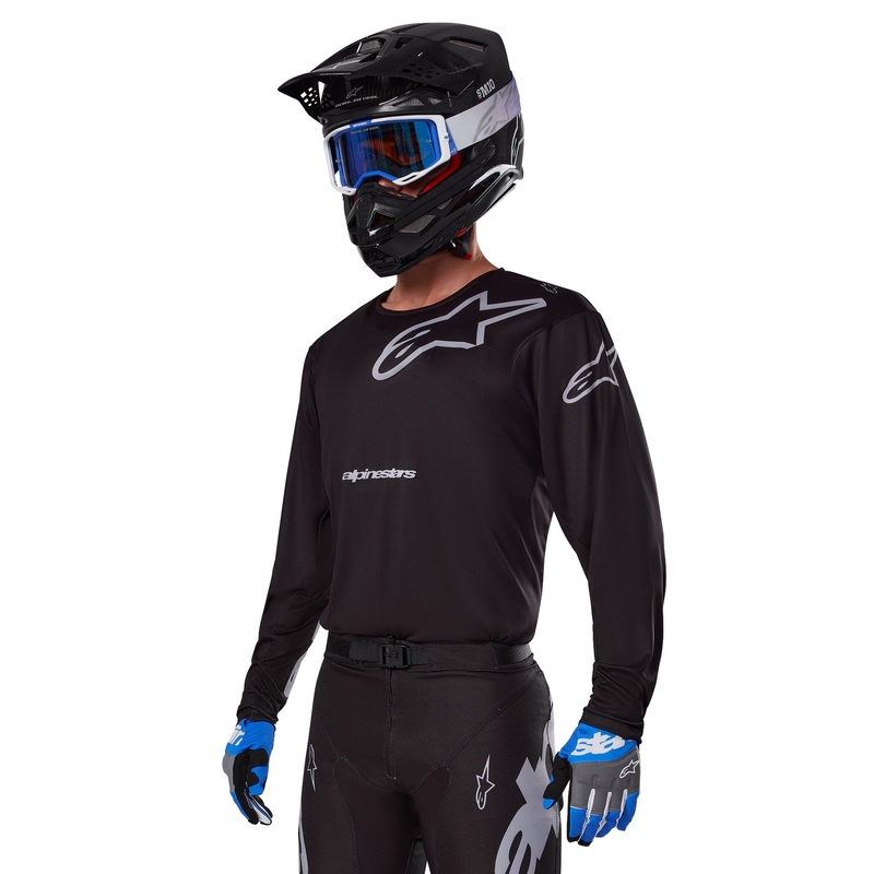 Maillot de motocross Alpinestars Racer Graphite noir et gris