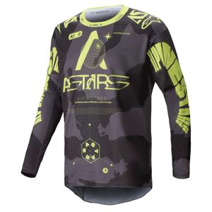 Maillot de motocross Alpinestars Racer Hollow camo foncé-jaune fluo