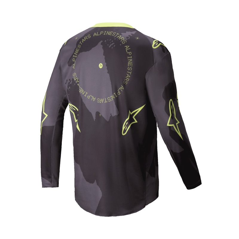 Maillot de motocross Alpinestars Racer Hollow camo foncé-jaune fluo