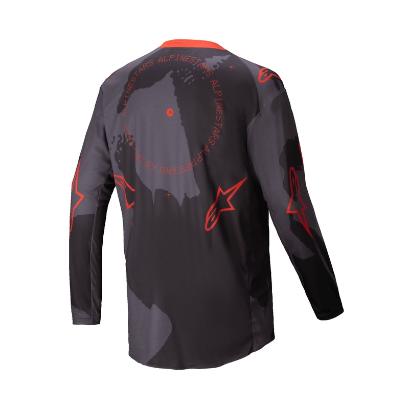Maillot de motocross Alpinestars Racer Hollow gris camo-orange fluo