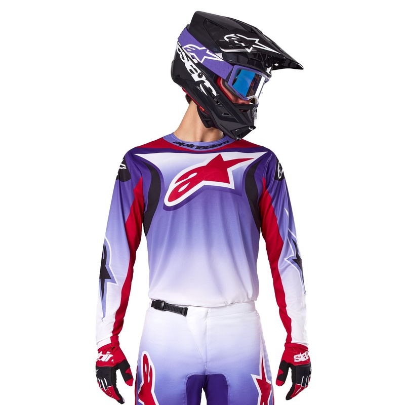 Maillot motocross Alpinestars Fluid Wurx fluo violet-rouge