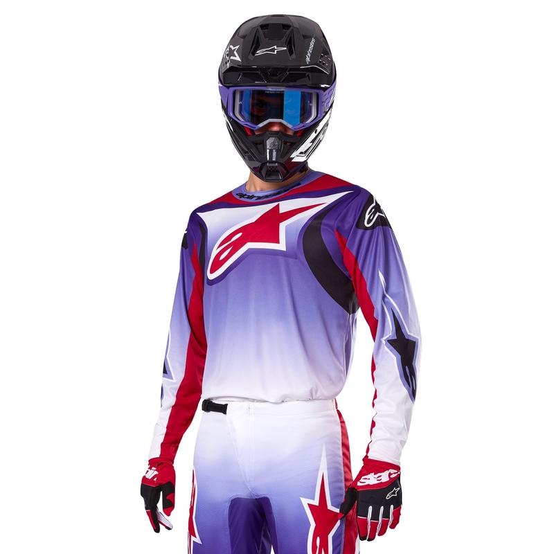 Maillot motocross Alpinestars Fluid Wurx fluo violet-rouge