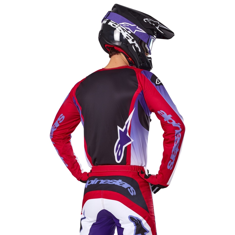 Maillot motocross Alpinestars Fluid Wurx fluo violet-rouge