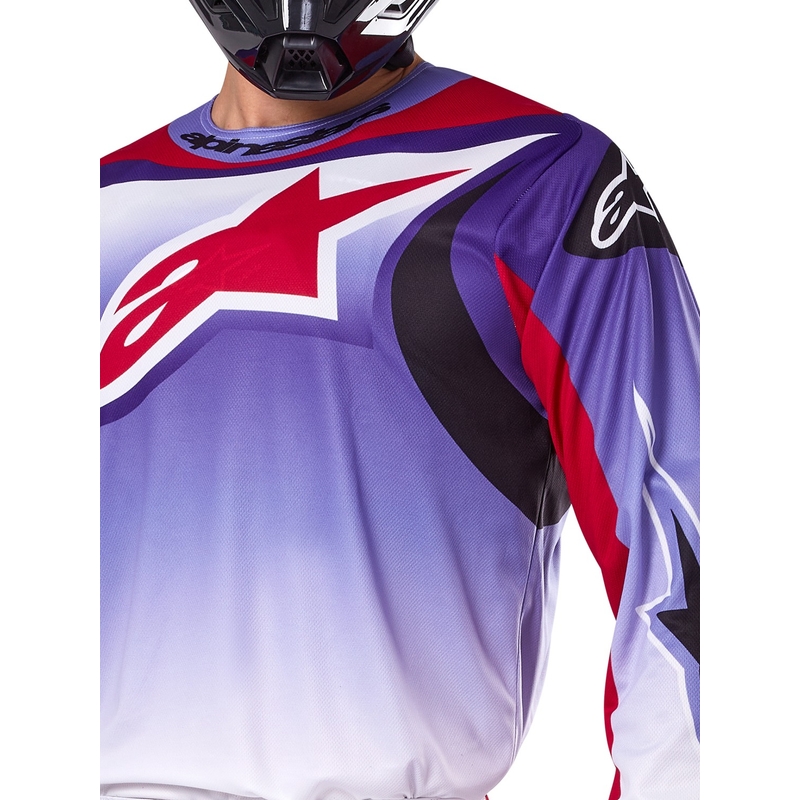 Maillot motocross Alpinestars Fluid Wurx fluo violet-rouge