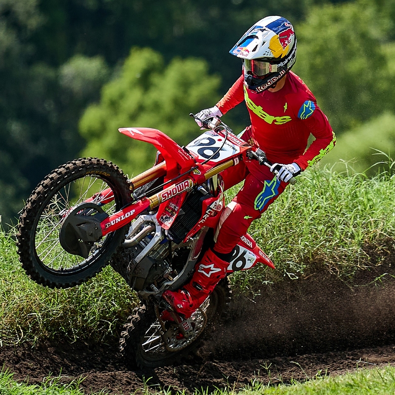 Pantalon de motocross Alpinestars Supertech Maker rouge-jaune fluo