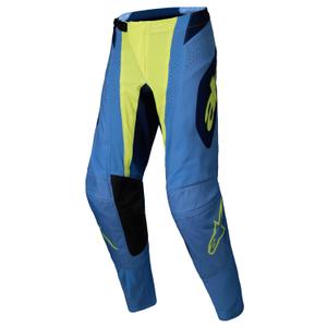 Pantalon de motocross Alpinestars Techstar Melt jaune fluo-bleu