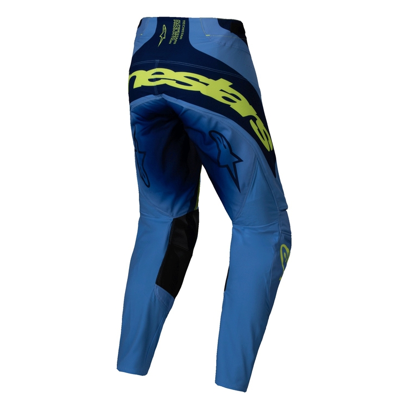Pantalon de motocross Alpinestars Techstar Melt jaune fluo-bleu