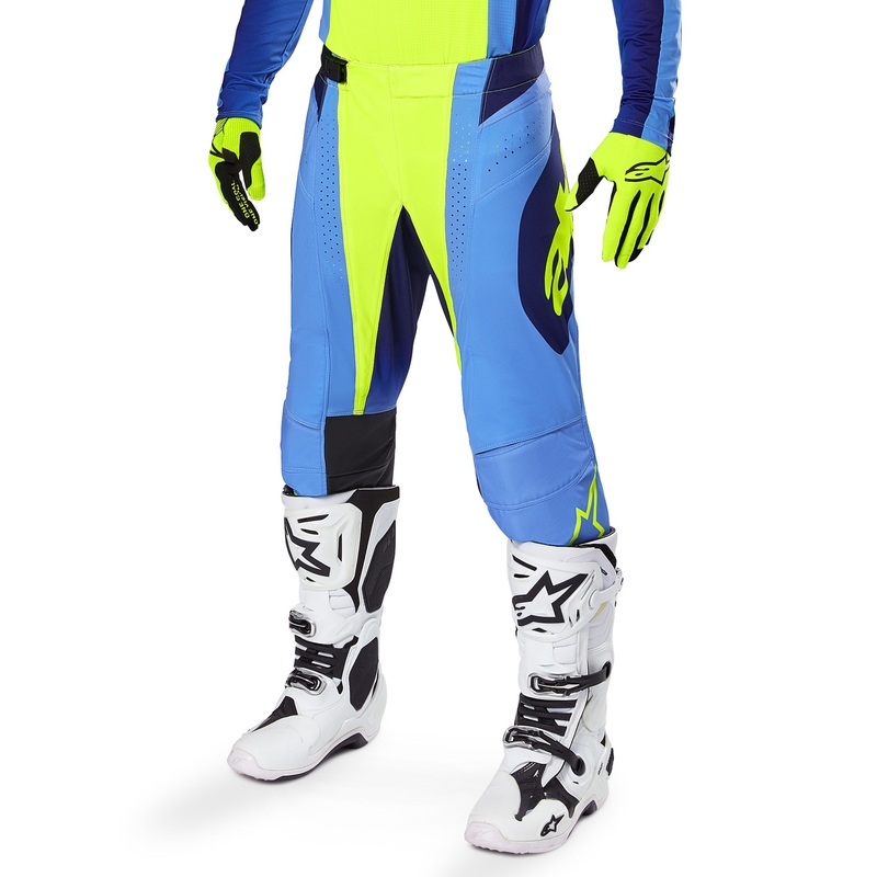 Pantalon de motocross Alpinestars Techstar Melt jaune fluo-bleu