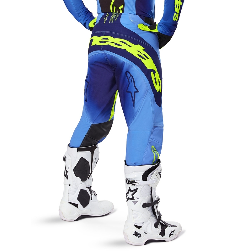 Pantalon de motocross Alpinestars Techstar Melt jaune fluo-bleu