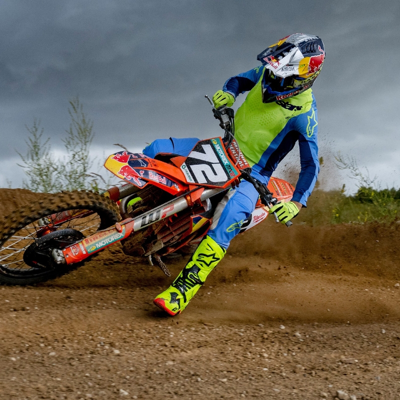 Pantalon de motocross Alpinestars Techstar Melt jaune fluo-bleu