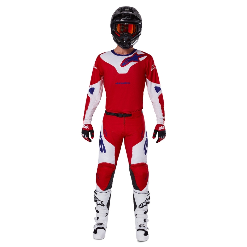 Pantalon de motocross Alpinestars Racer Veil rouge et blanc