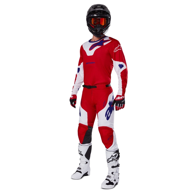 Pantalon de motocross Alpinestars Racer Veil rouge et blanc