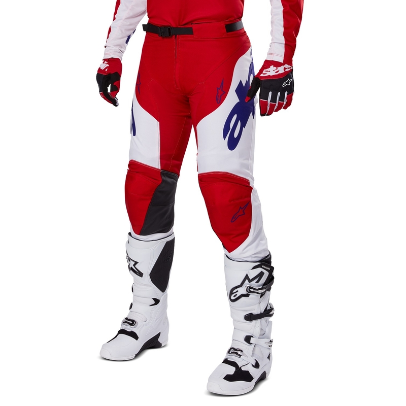 Pantalon de motocross Alpinestars Racer Veil rouge et blanc