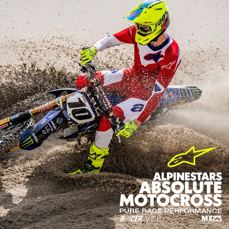 Pantalon de motocross Alpinestars Racer Veil rouge et blanc