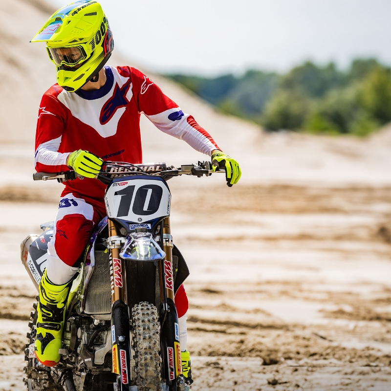 Pantalon de motocross Alpinestars Racer Veil rouge et blanc