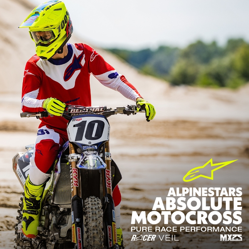 Pantalon de motocross Alpinestars Racer Veil rouge et blanc