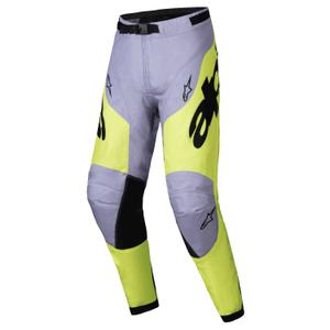 Pantalon de motocross Alpinestars Racer Veil gris-jaune fluo