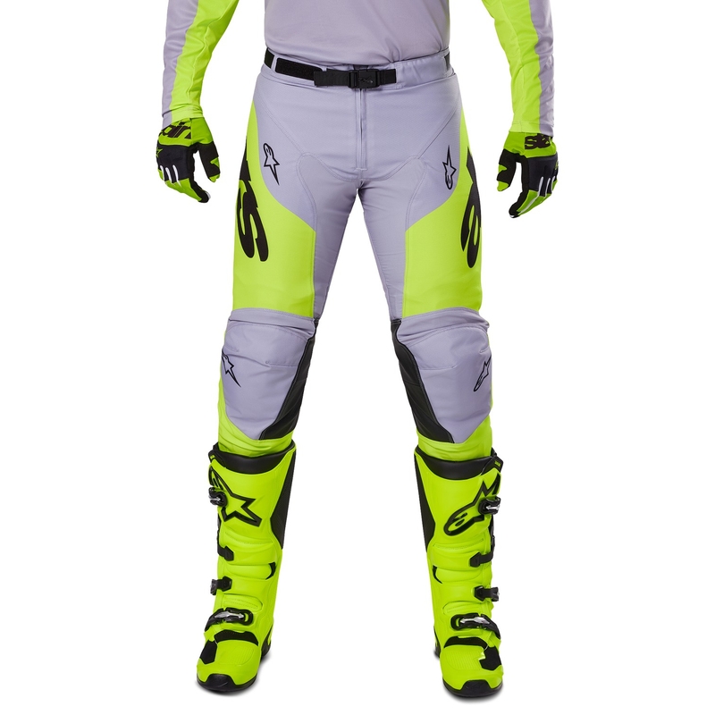 Pantalon de motocross Alpinestars Racer Veil gris-jaune fluo