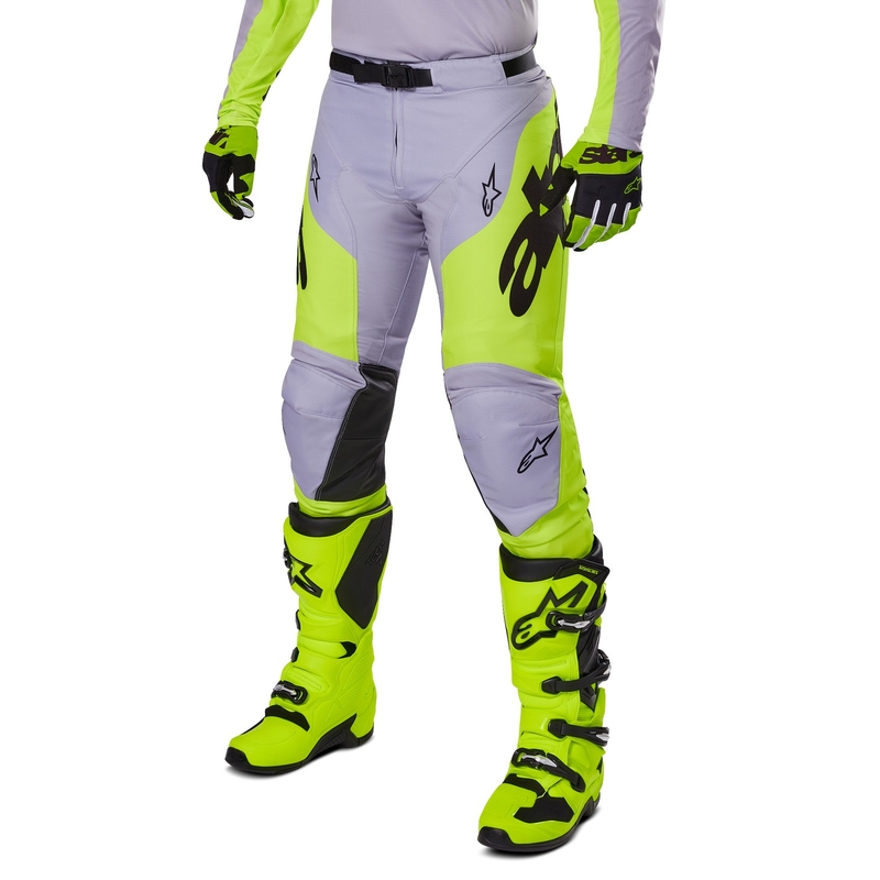 Pantalon de motocross Alpinestars Racer Veil gris-jaune fluo