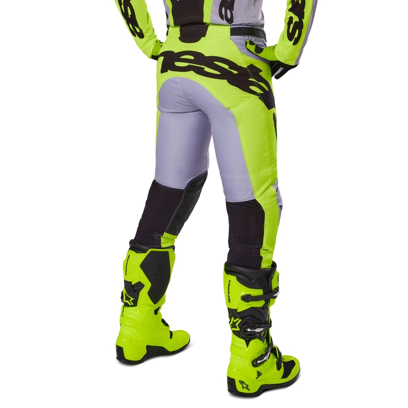 Pantalon de motocross Alpinestars Racer Veil gris-jaune fluo