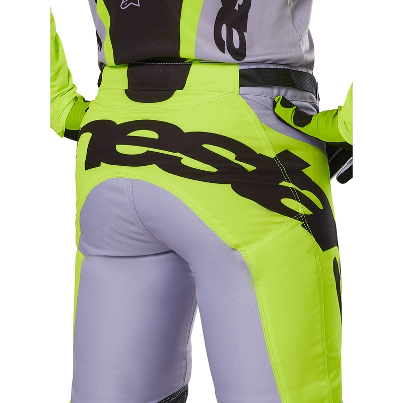 Pantalon de motocross Alpinestars Racer Veil gris-jaune fluo