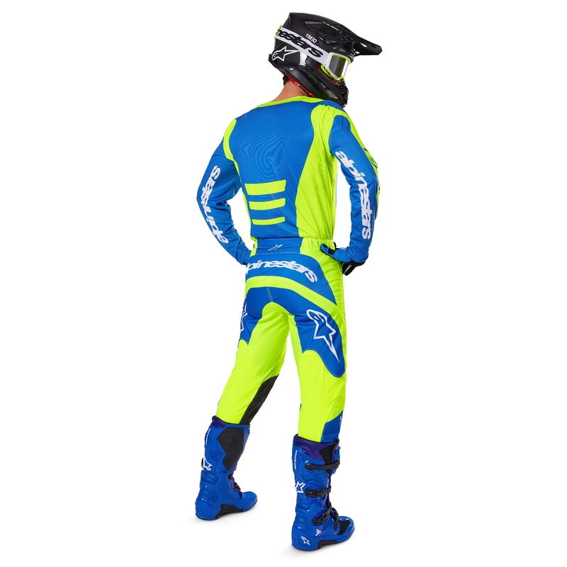 Pantalon de motocross Alpinestars Fluid Haul jaune fluo-bleu
