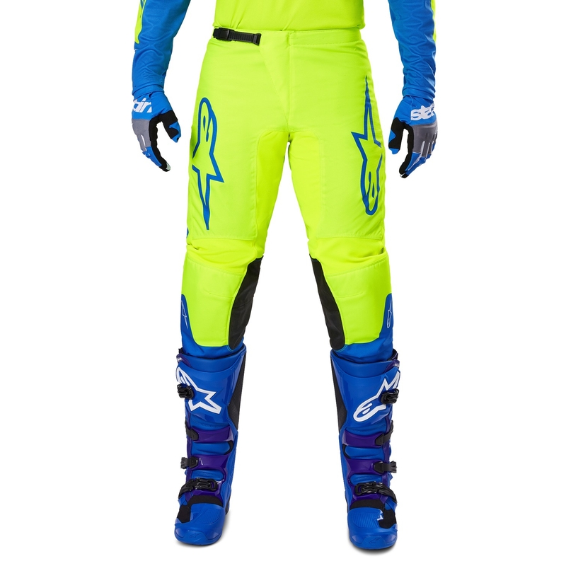 Pantalon de motocross Alpinestars Fluid Haul jaune fluo-bleu
