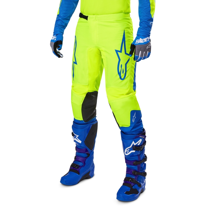Pantalon de motocross Alpinestars Fluid Haul jaune fluo-bleu