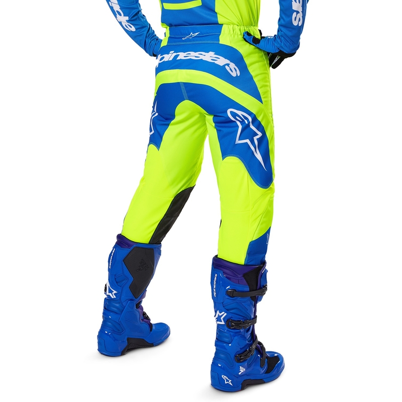 Pantalon de motocross Alpinestars Fluid Haul jaune fluo-bleu