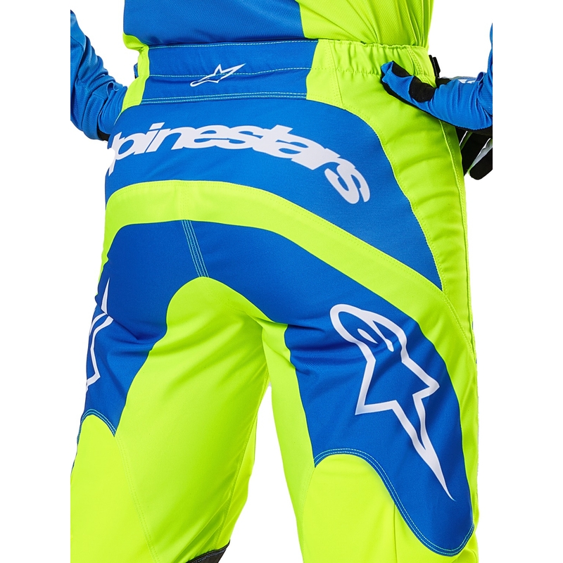 Pantalon de motocross Alpinestars Fluid Haul jaune fluo-bleu