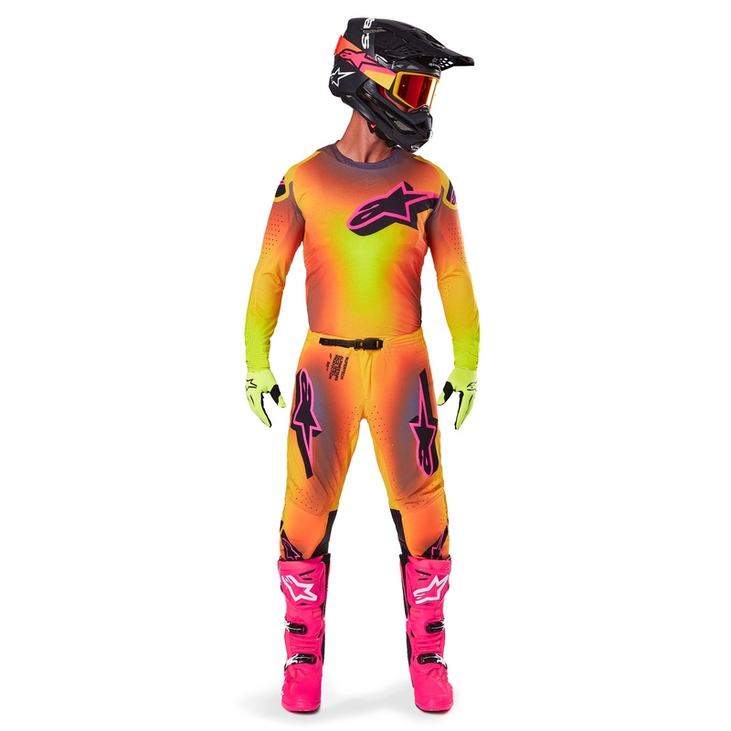 Pantalon de motocross Alpinestars Supertech Lipan jaune et rose