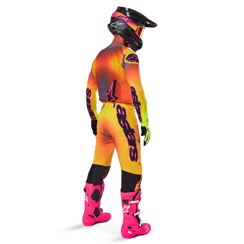 Pantalon de motocross Alpinestars Supertech Lipan jaune et rose