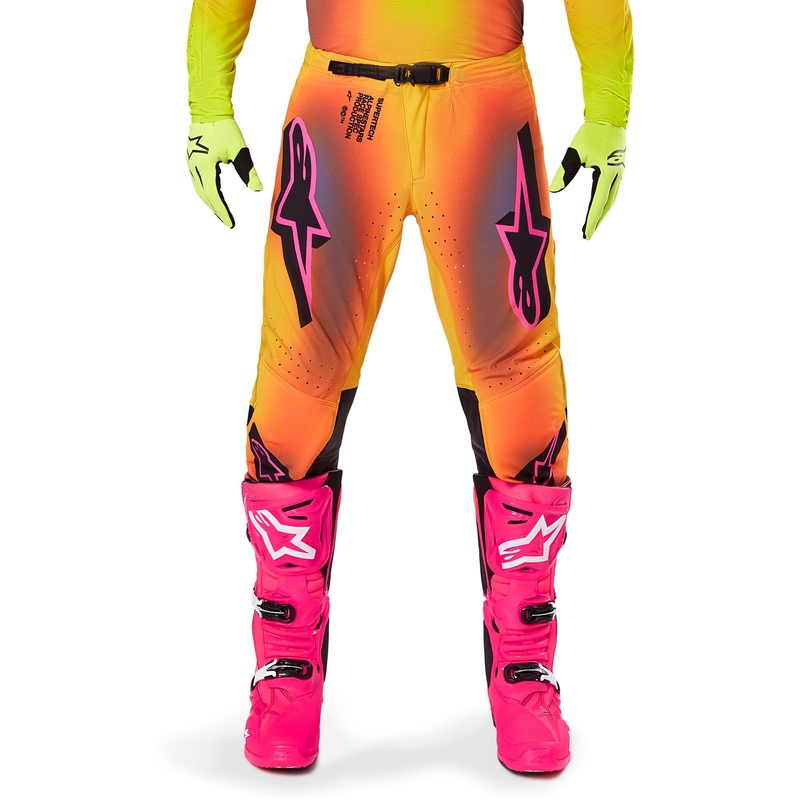 Pantalon de motocross Alpinestars Supertech Lipan jaune et rose
