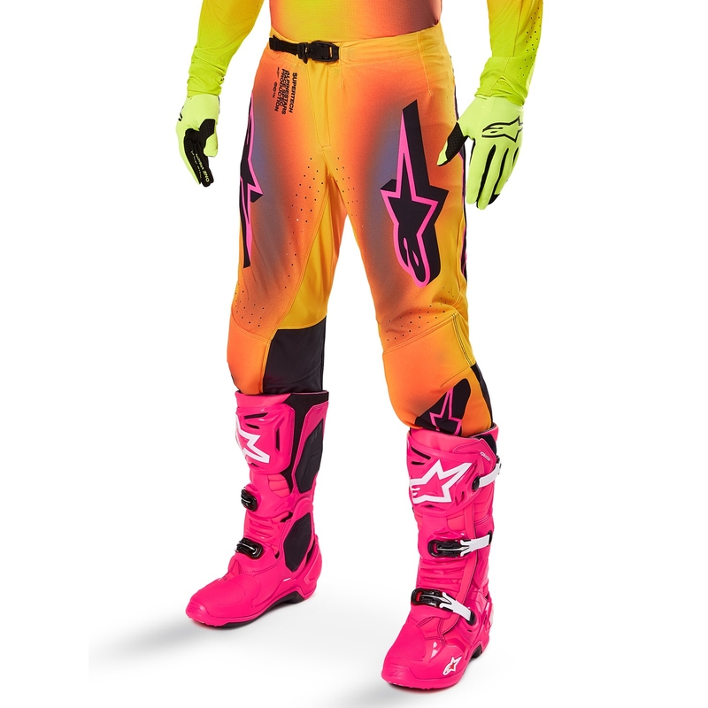 Pantalon de motocross Alpinestars Supertech Lipan jaune et rose