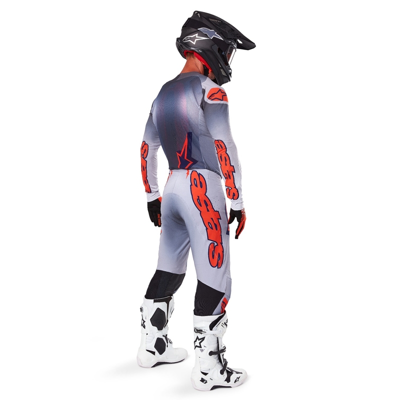 Pantalon de motocross Alpinestars Supertech Lipan gris-orange fluo