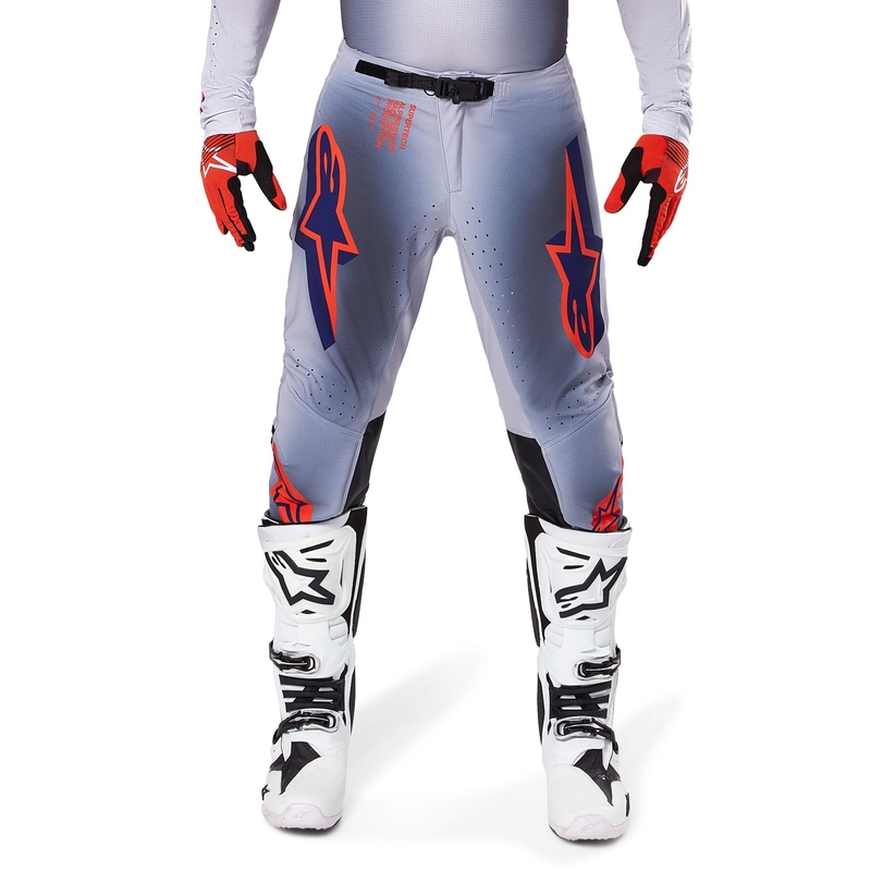 Pantalon de motocross Alpinestars Supertech Lipan gris-orange fluo