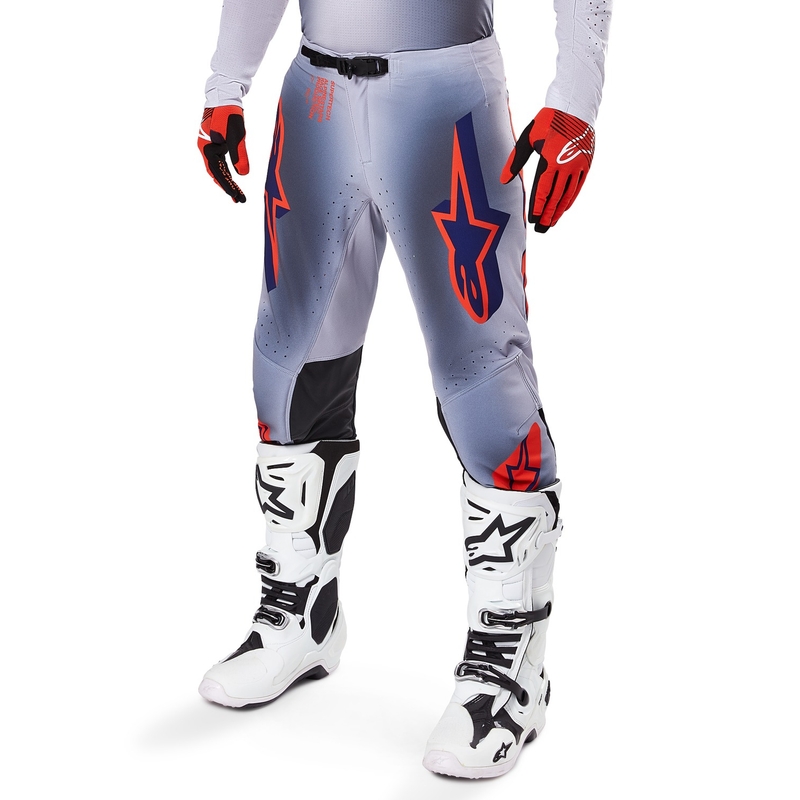 Pantalon de motocross Alpinestars Supertech Lipan gris-orange fluo