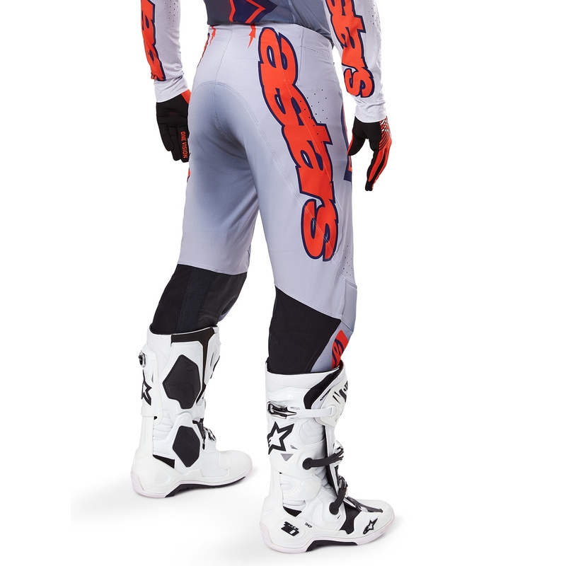 Pantalon de motocross Alpinestars Supertech Lipan gris-orange fluo