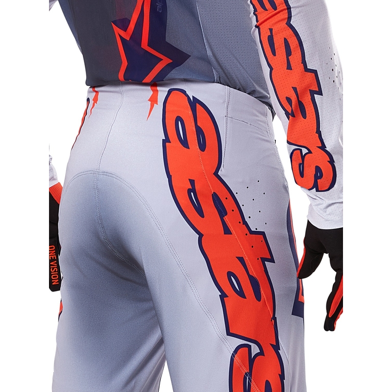 Pantalon de motocross Alpinestars Supertech Lipan gris-orange fluo