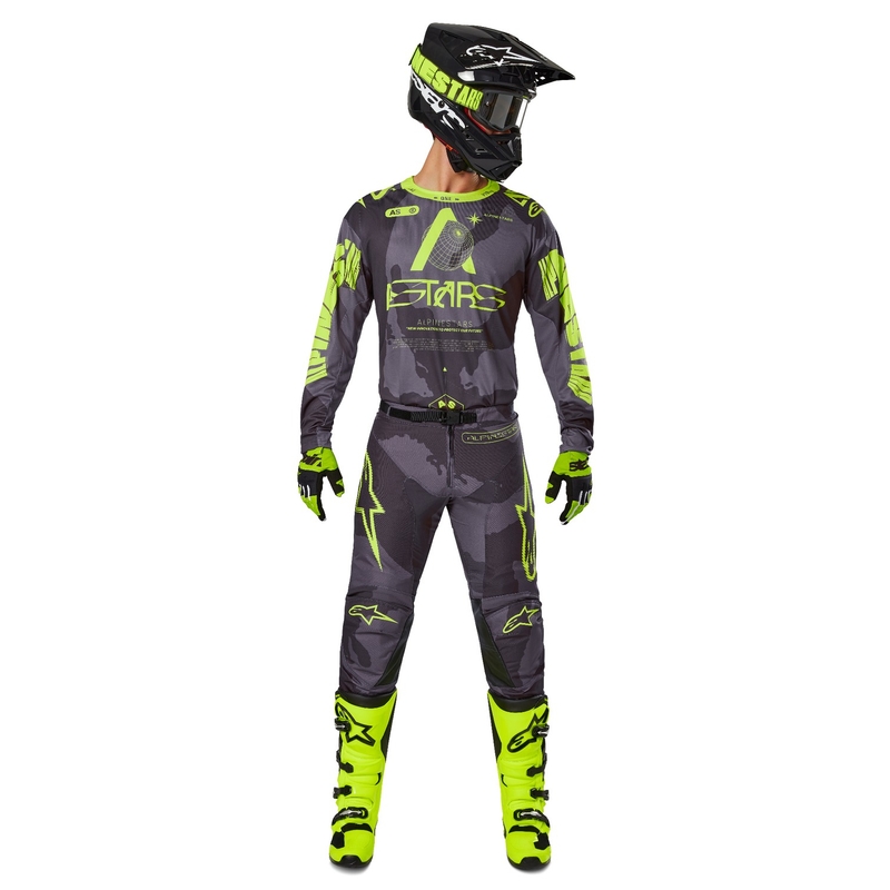 Alpinestars Racer Hollow Motocross Pants dark camo-fluo yellow