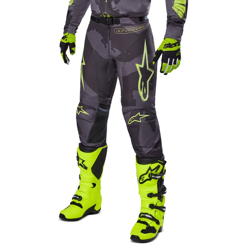 Alpinestars Racer Hollow Motocross Pants dark camo-fluo yellow