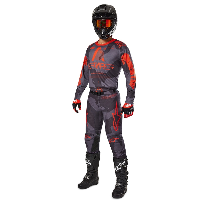Alpinestars Racer Hollow Motocross Pants grey camo-fluo orange