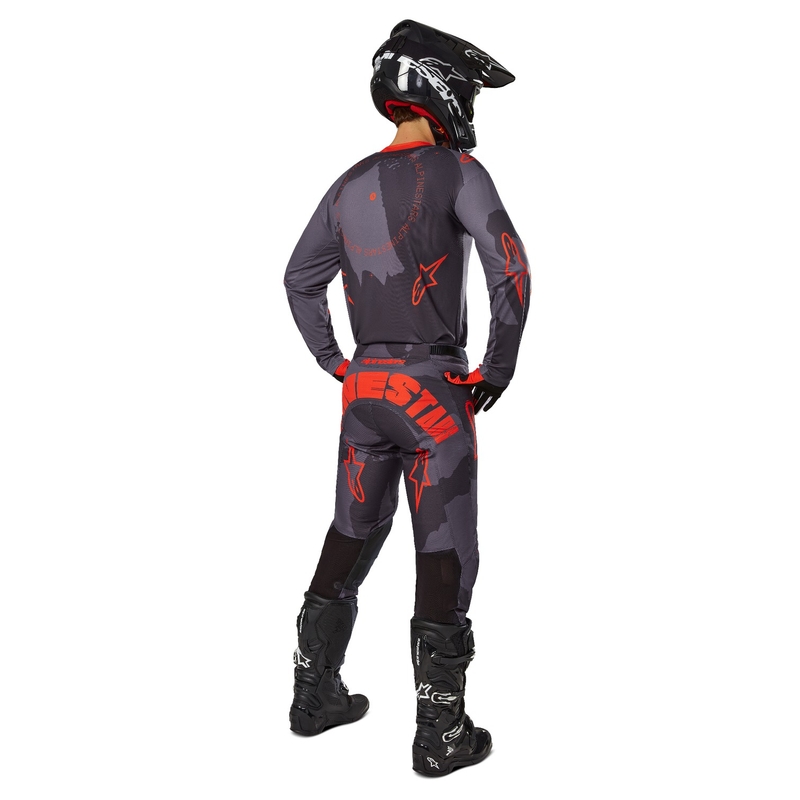 Alpinestars Racer Hollow Motocross Pants grey camo-fluo orange