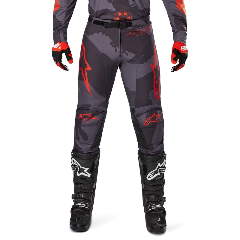 Alpinestars Racer Hollow Motocross Pants grey camo-fluo orange