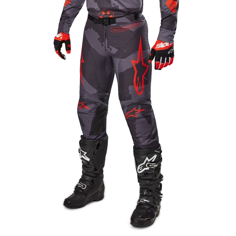 Alpinestars Racer Hollow Motocross Pants grey camo-fluo orange