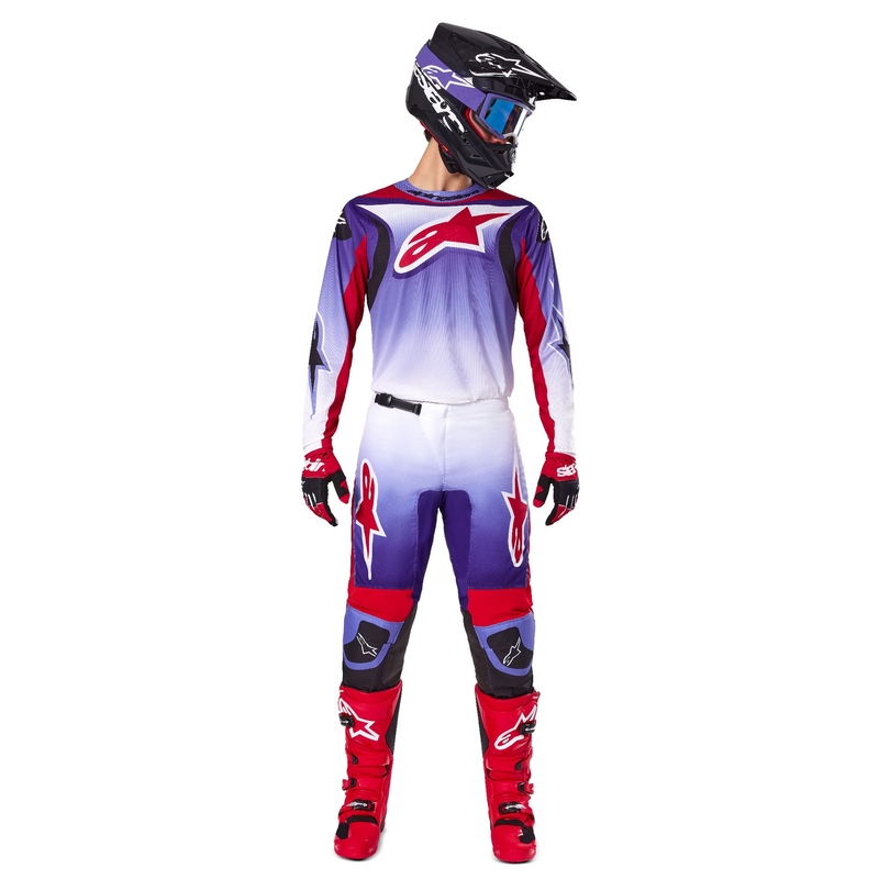 Pantalon de motocross Alpinestars Fluid Wurx violet-rouge