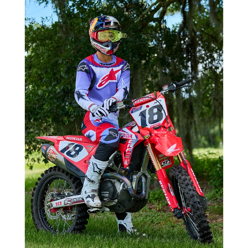 Pantalon de motocross Alpinestars Fluid Wurx violet-rouge