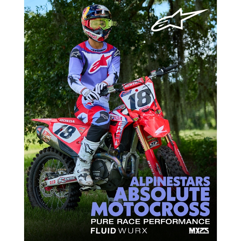 Pantalon de motocross Alpinestars Fluid Wurx violet-rouge