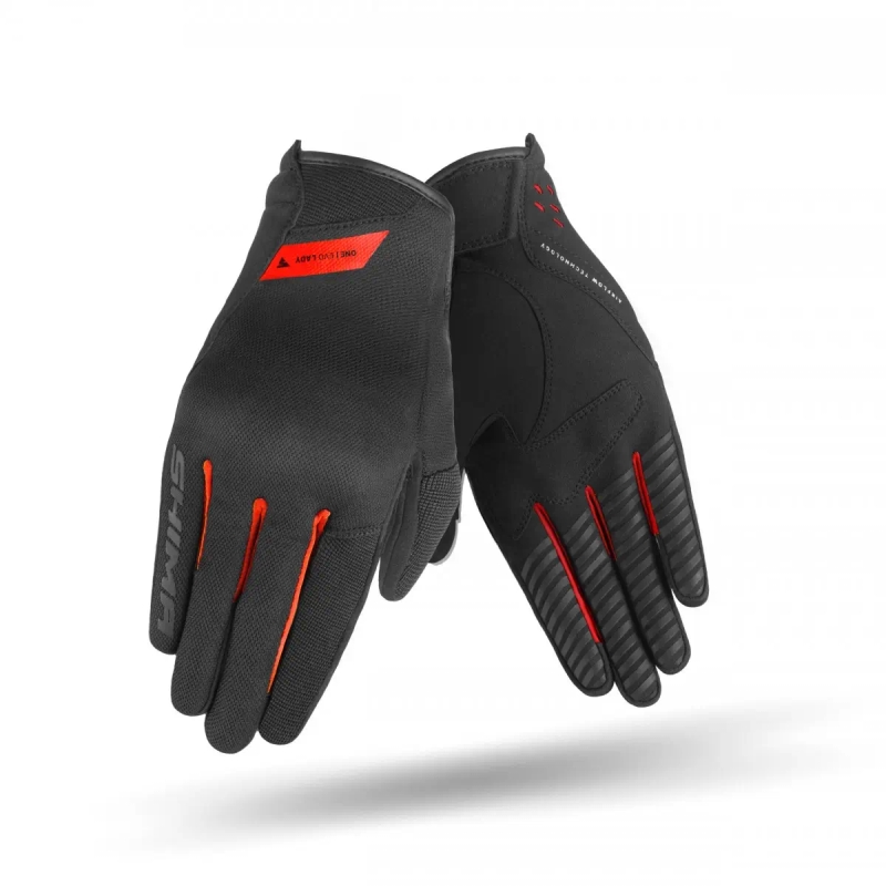Gants de moto Shima One EVO noir-rouge pour femmes